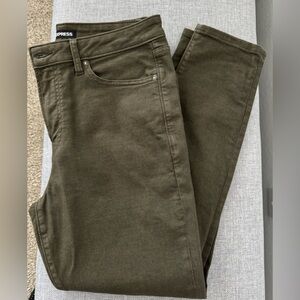 Express Men's Skinny Jeans in Olive Green